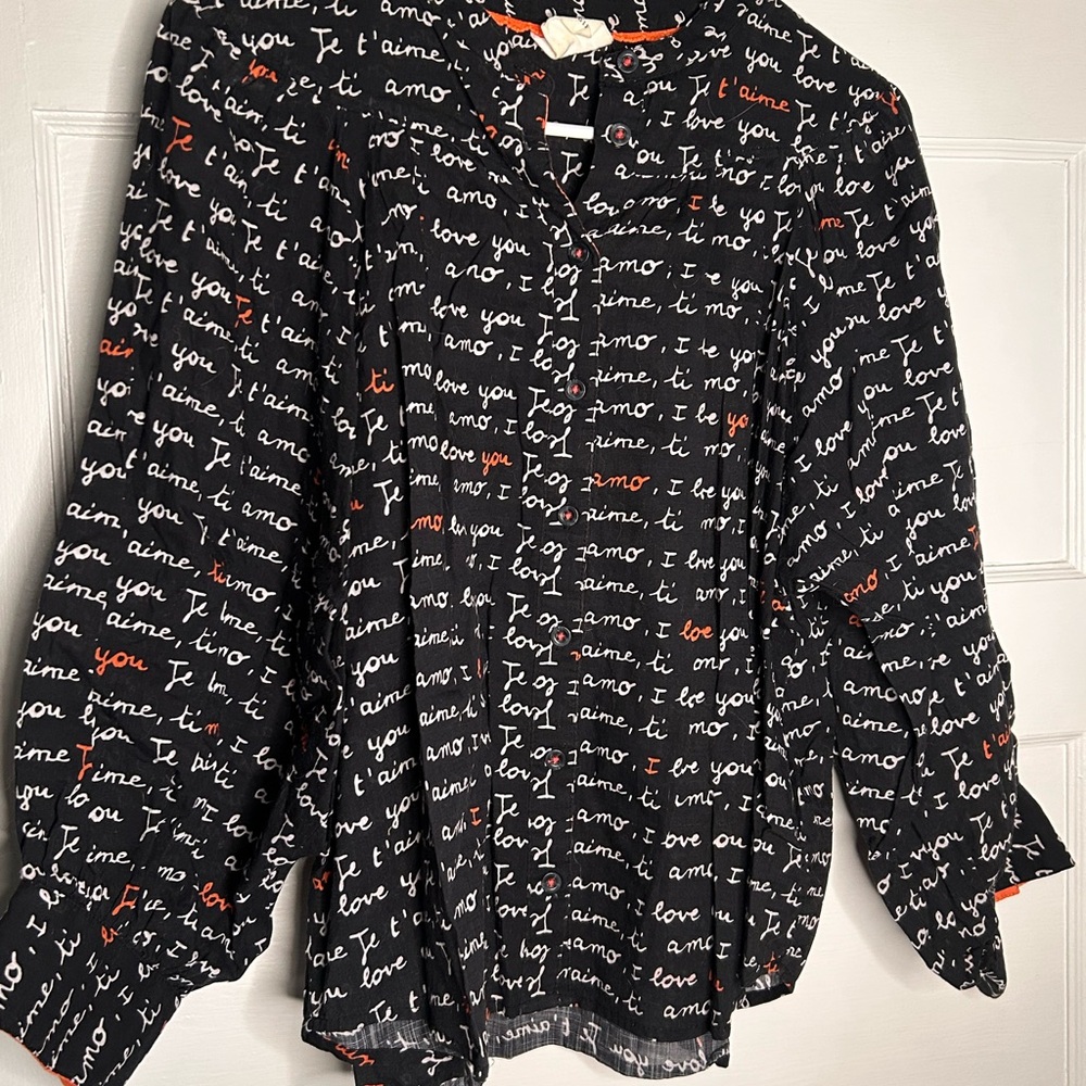 Anthropologie I Love You Blouse